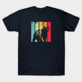 Bear over retro stripes T-Shirt